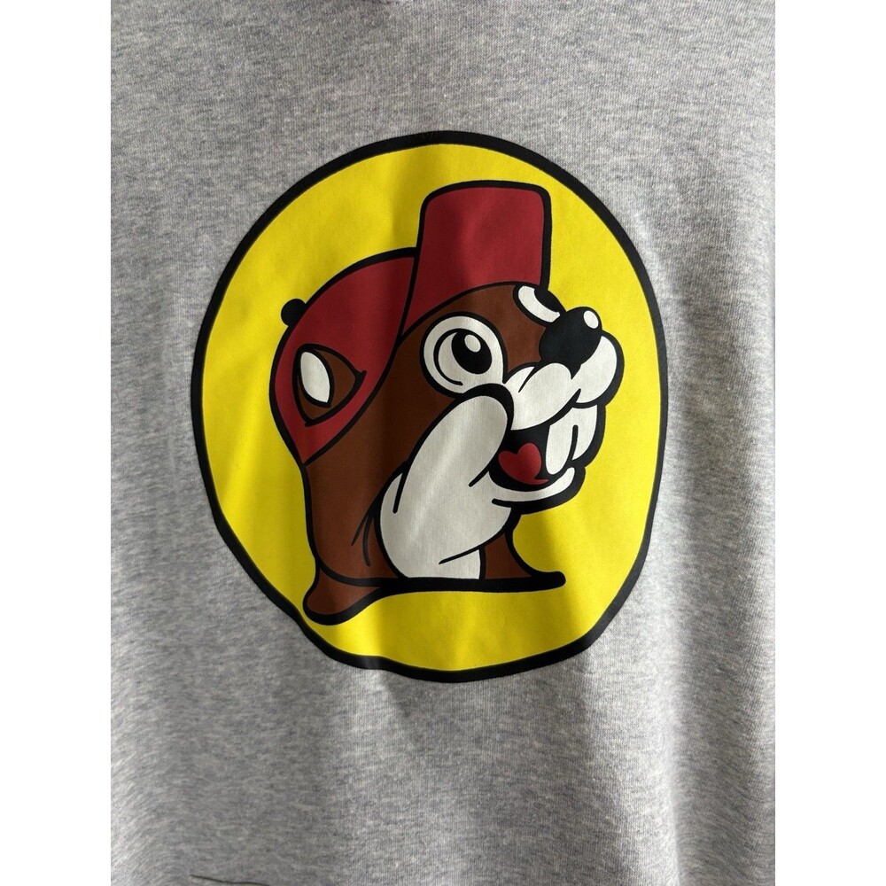 Bucees Womens Sweatshirt Adult Size Large Gray Beaver Hoodie Long Sleeve - Picture 3 of 7